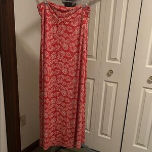 Gilli Coral and White Floral Maxi Skirt